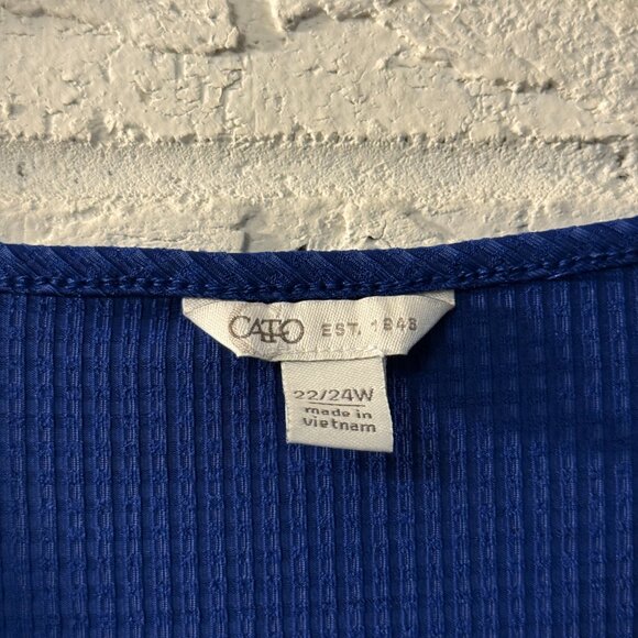 Cato Plus Size Ruched Front Tunic 22/24W - Royal Blue - Picture 5 of 9